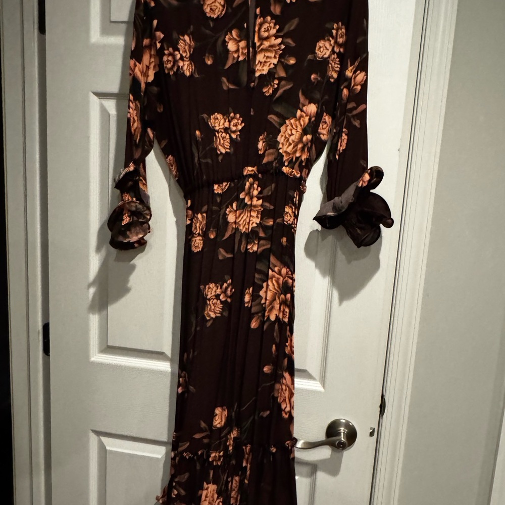 Johanna Ortiz x H&M Dark Floral Long Sleeve Dress